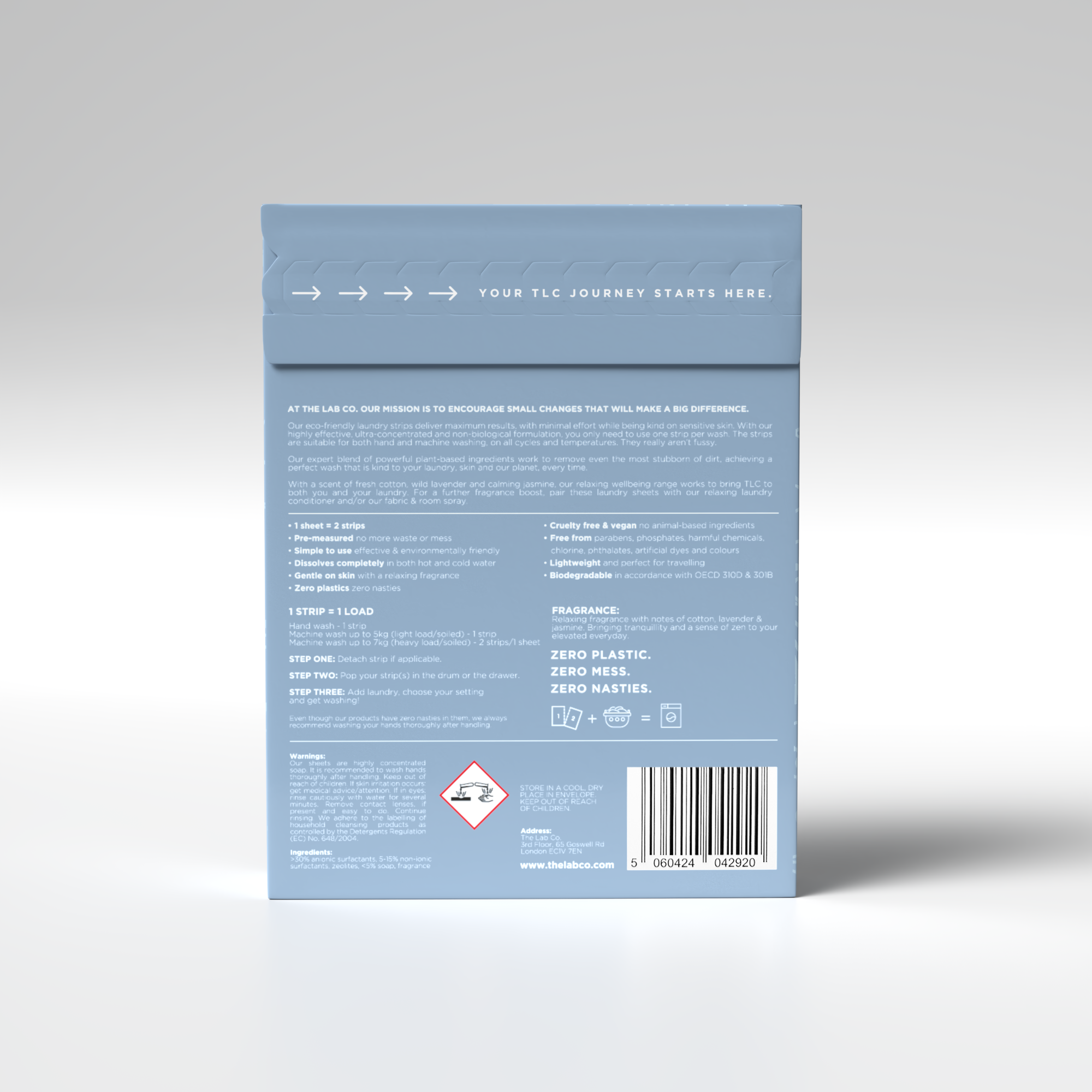Soothing Laundry Detergent Strips 64 Loads